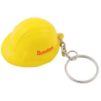 Anti-stress Bouwhelm met sleutelhanger Geel