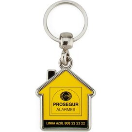 Sleutelhanger huisje metaal