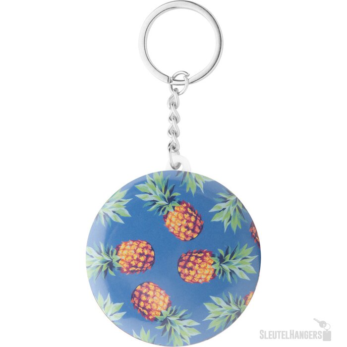Keybadge Mini Button Sleutelhanger Met Pin Naturel
