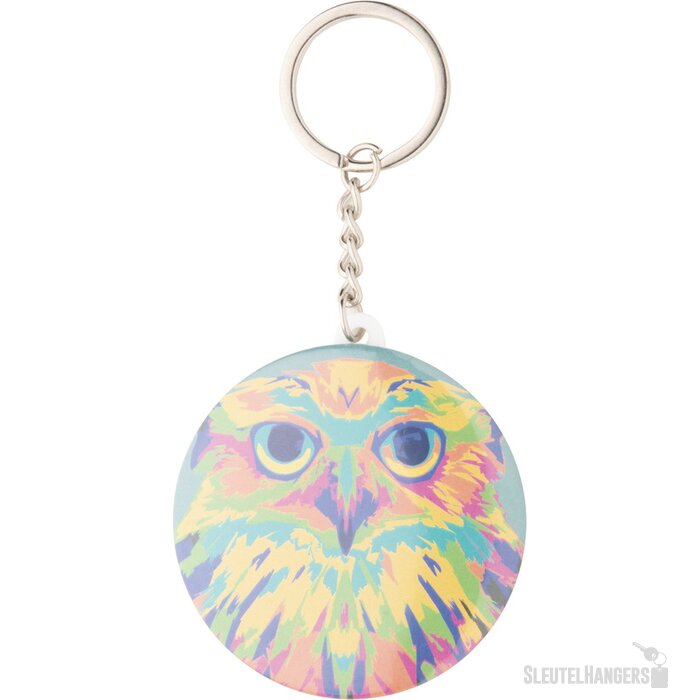 Keybadge Mini Button Sleutelhanger Met Pin Naturel