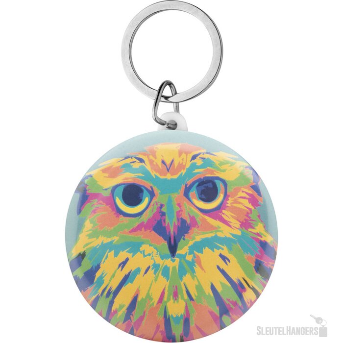 Keybadge Maxi Button Sleutelhanger Met Pin Wit