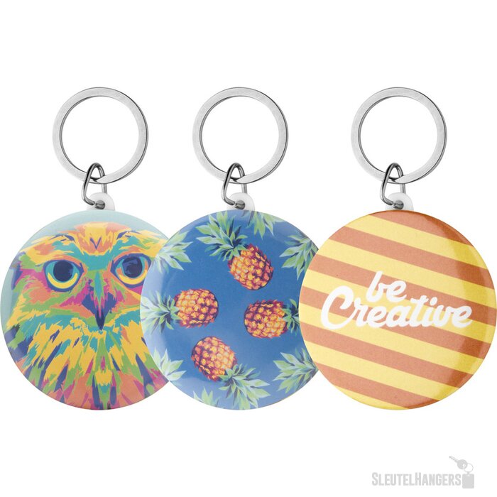 Keybadge Maxi Button Sleutelhanger Met Pin Wit