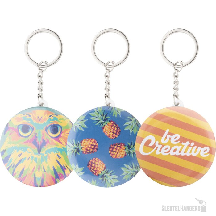 Keybadge Bottle Button Sleutelhanger Met Pin Wit