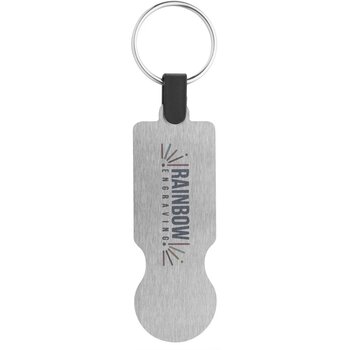 Rvs Sleutelhanger Met Winkelmunt Zilver Rvs Sleutelhanger Met Winkelmunt Zilver