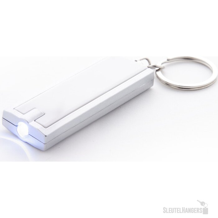 Goedkope sleutelhanger met lampje Wit