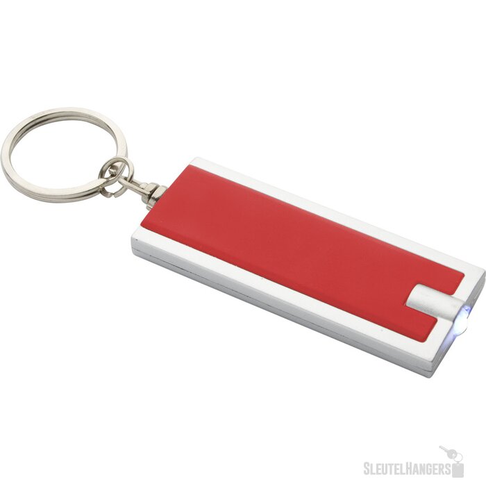 Goedkope sleutelhanger met lampje Rood