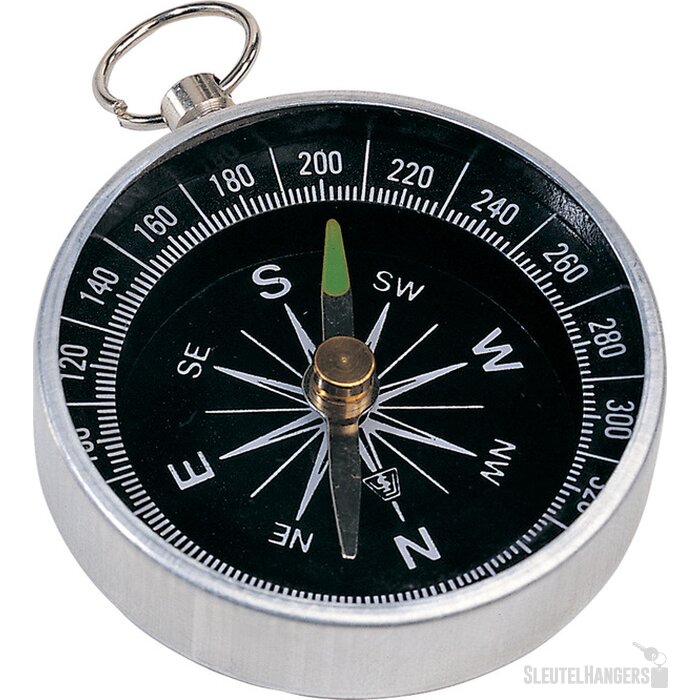 Nansen Metalen Kompas Met Sleutelring  Zilver
