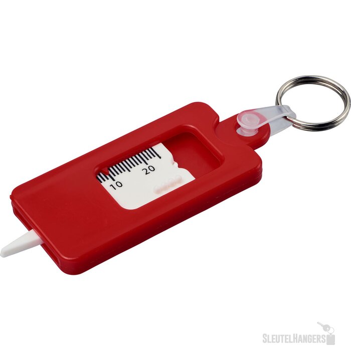 Kym sleutelhanger met bandenprofielmeter Rood