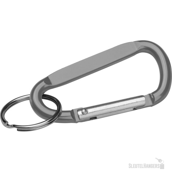 Sleutelhanger met karabijnhaak grijs silvergrey zilvergrijs