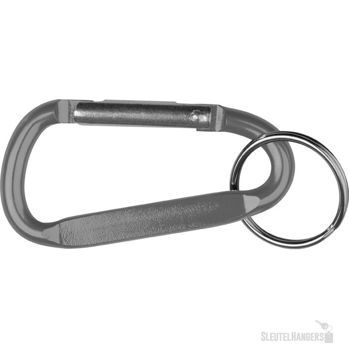 Sleutelhanger met karabijnhaak grijs silvergrey zilvergrijs