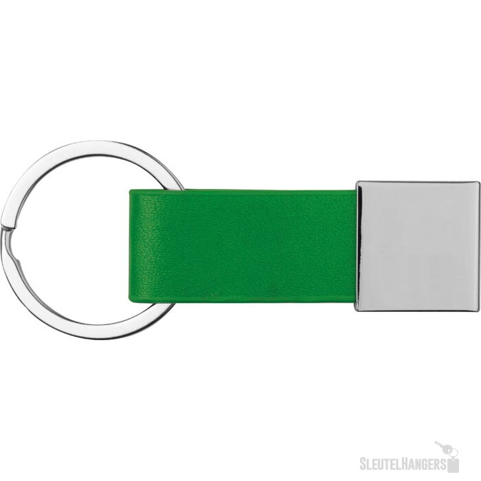 Sleutelhanger met kunstlederen bandje groen