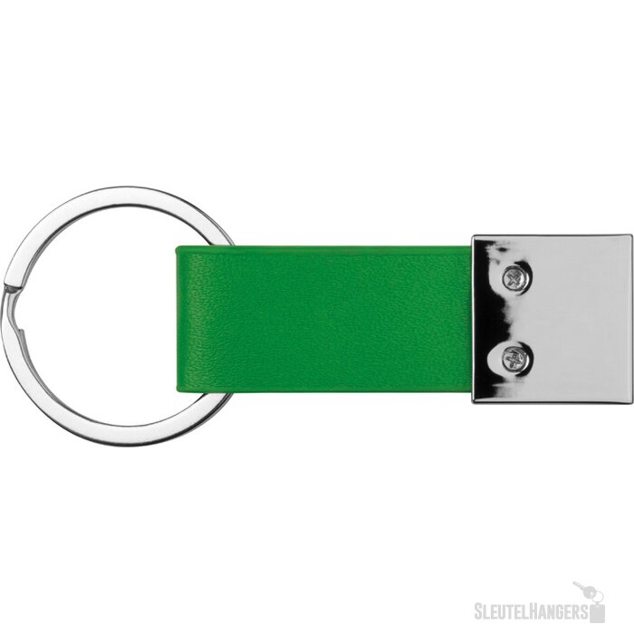 Sleutelhanger met kunstlederen bandje groen