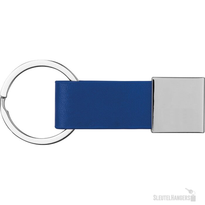 Sleutelhanger met kunstlederen bandje blauw