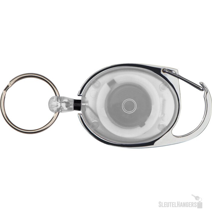 Sleutelhanger karabijnhaak met uittrekbare sleutelring Wit