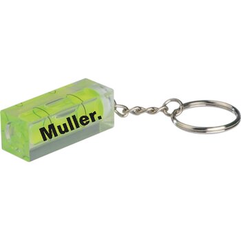 Sleutelhanger met waterpas geel