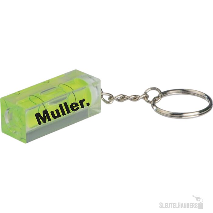 Sleutelhanger met waterpas geel