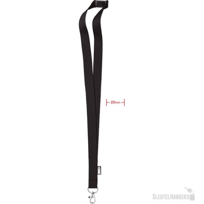 Rpet lanyard Lany rpet Zwart