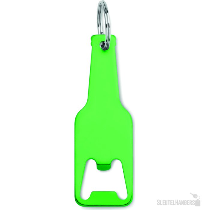 Aluminium sleutelhanger fles Botelia groen
