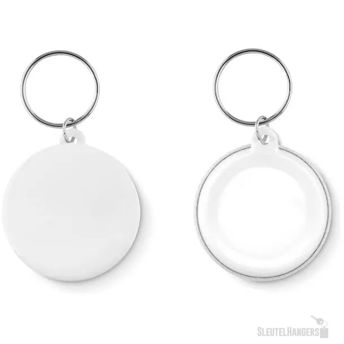 Sleutelhanger, metaal Pin key wit