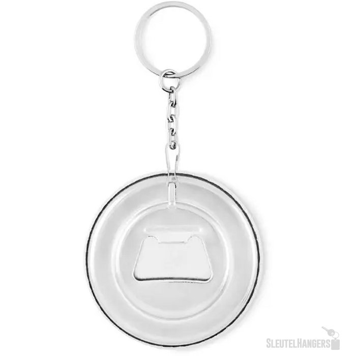 Sleutelhanger opener Pin flask mat zilver