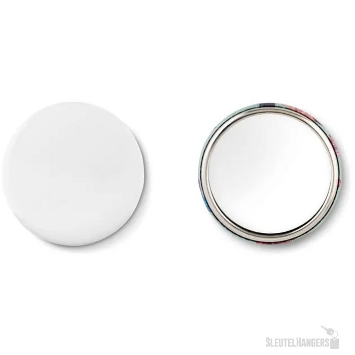 Metalen button Mirror mat zilver