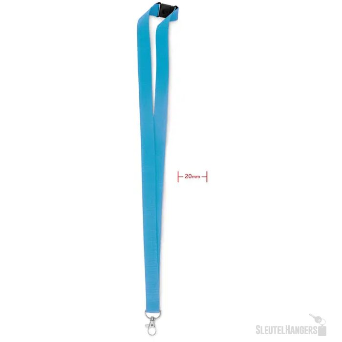 Lanyard, haak en clip. 20 mm Pany Turquoise