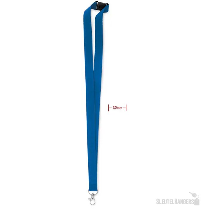 Lanyard, haak en clip. 20 mm Pany Kobaltblauw