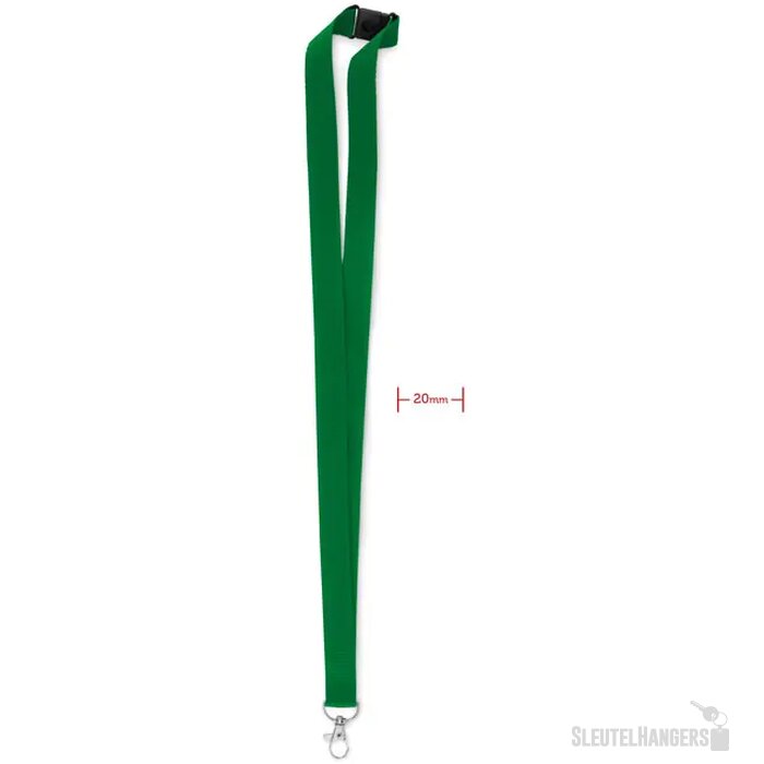 Lanyard, haak en clip. 20 mm Pany Groen