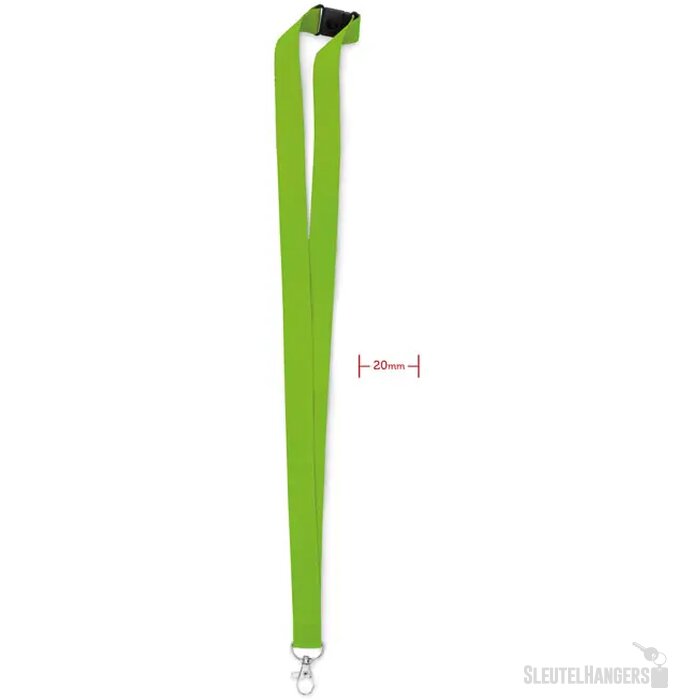 Lanyard, haak en clip. 20 mm Pany Limoengroen