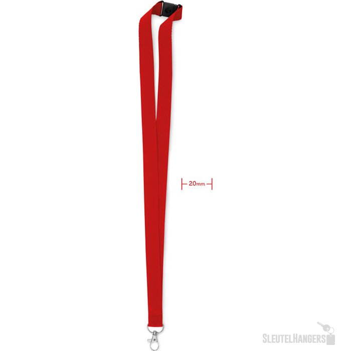 Lanyard, haak en clip. 20 mm Pany Rood