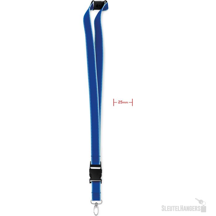 Lanyard glow in the dark 25 mm Glow lany royal blauw