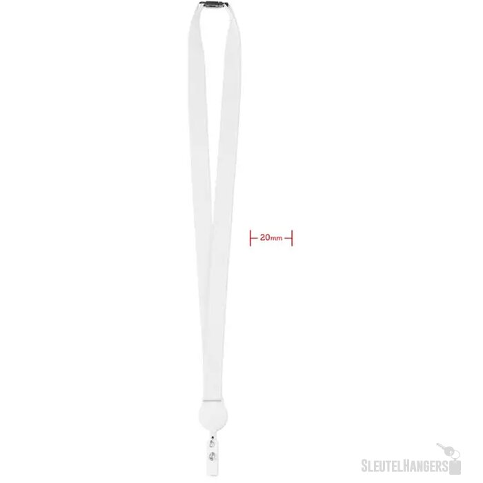 Lanyard met badgehouder Zip lanyard Wit