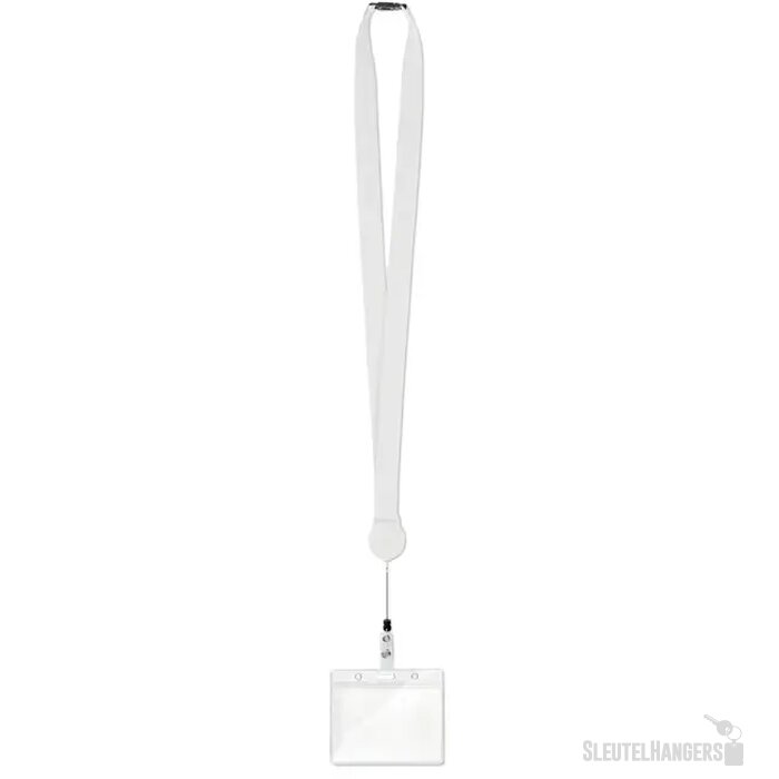 Lanyard met badgehouder Zip lanyard Wit