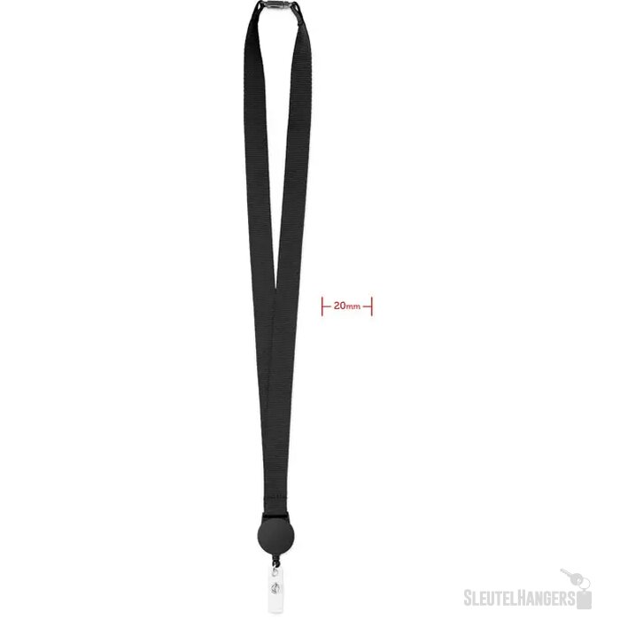 Lanyard met badgehouder Zip lanyard Zwart