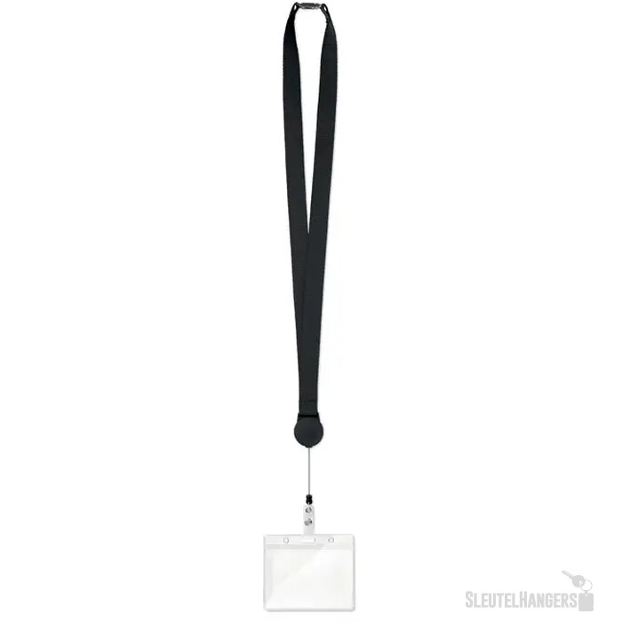 Lanyard met badgehouder Zip lanyard Zwart