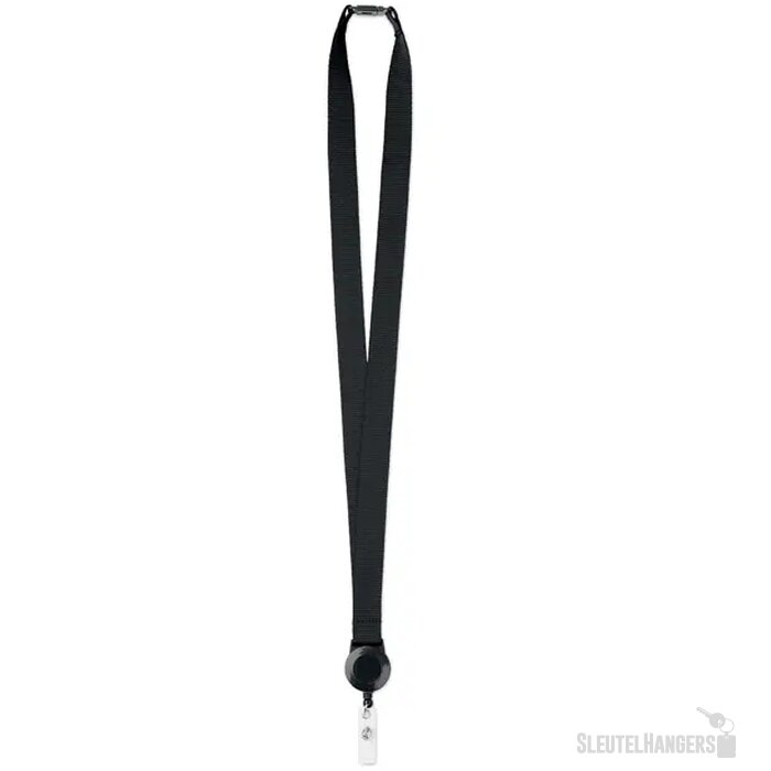 Lanyard met badgehouder Zip lanyard Zwart