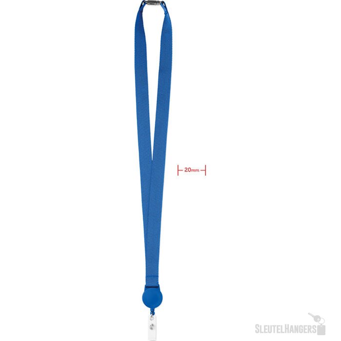 Lanyard met badgehouder Zip lanyard royal blauw