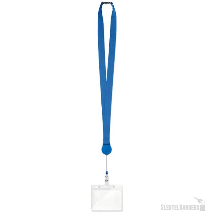 Lanyard met badgehouder Zip lanyard Kobaltblauw