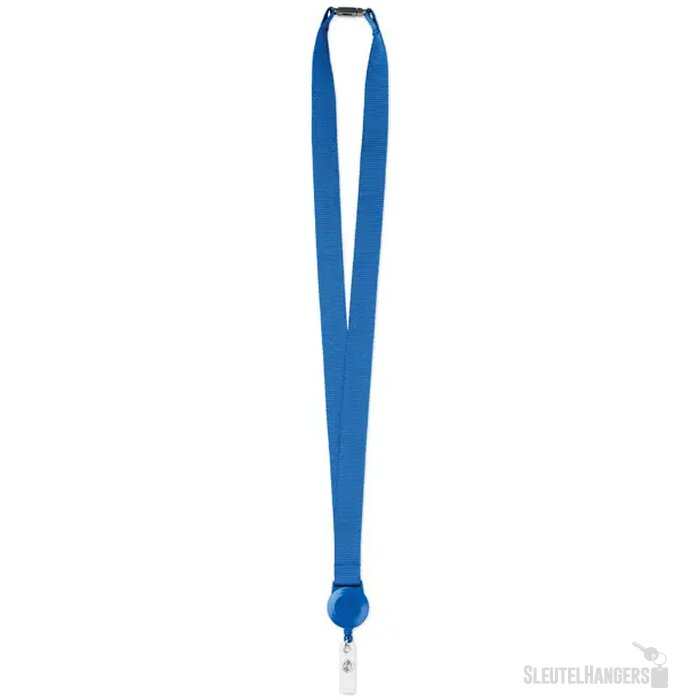 Lanyard met badgehouder Zip lanyard Kobaltblauw