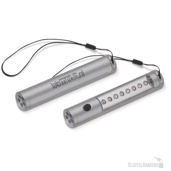 Zaklamp aluminium magneet zilver