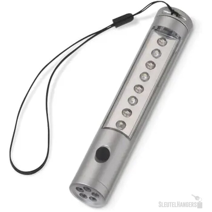 Zaklamp aluminium magneet zilver