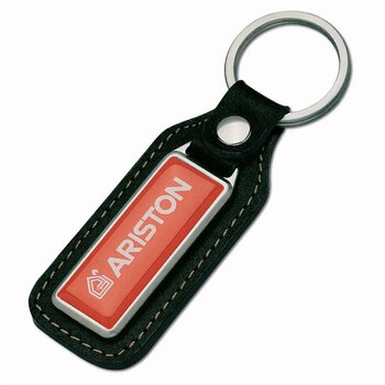 Sleutelhanger leer zwart