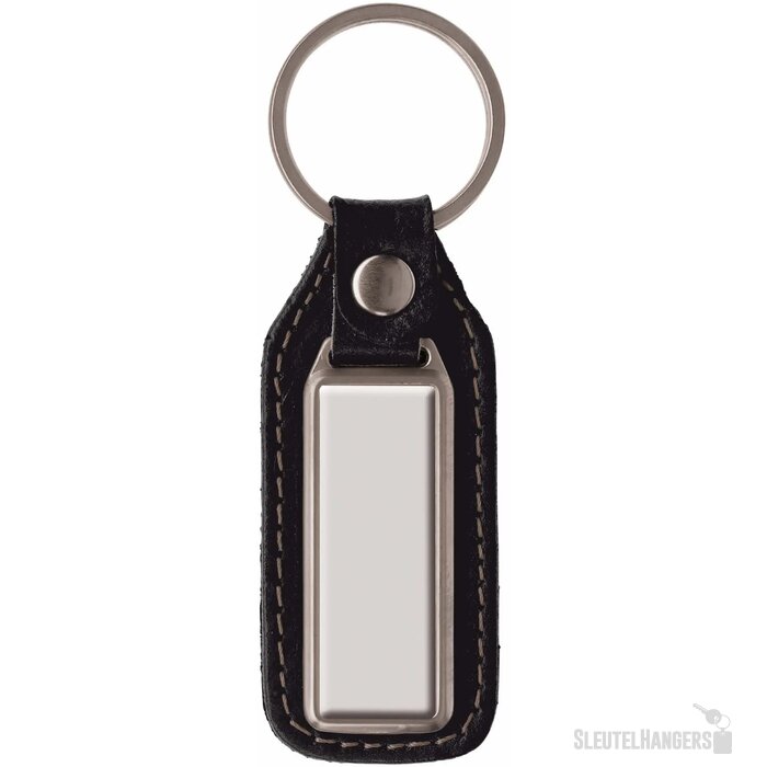 Sleutelhanger leer zwart