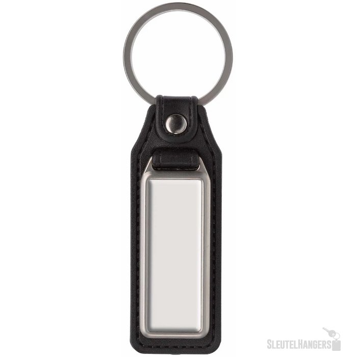 Sleutelhanger metaal zwart / zilvermat