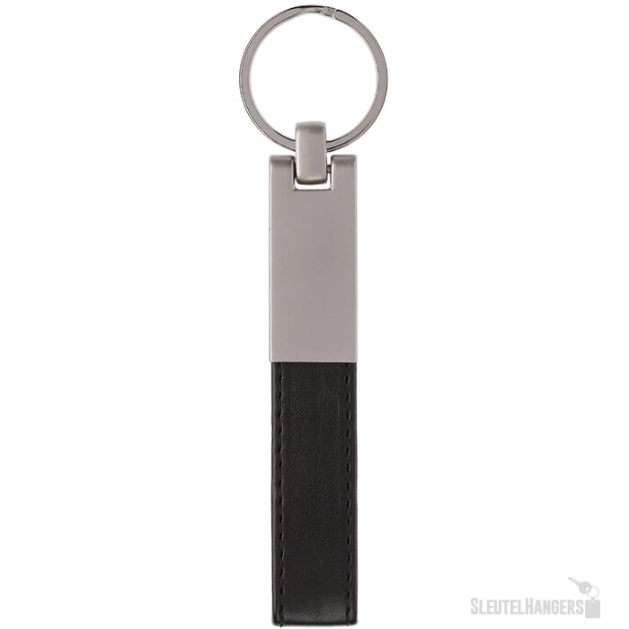 Sleutelhanger doming rechthoek zwart