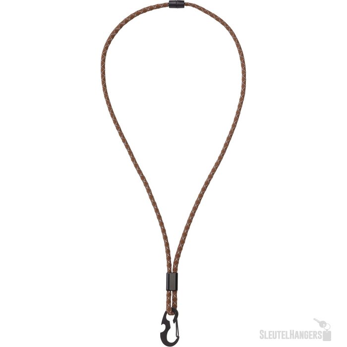 Keycord met karabijnhaak bruin
