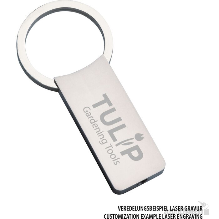 Sleutelhanger Classic Large in de kleur zilver