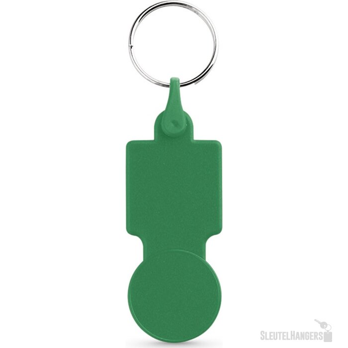 Sullivan Muntvormige Sleutelhanger Voor Winkelwagen Groen