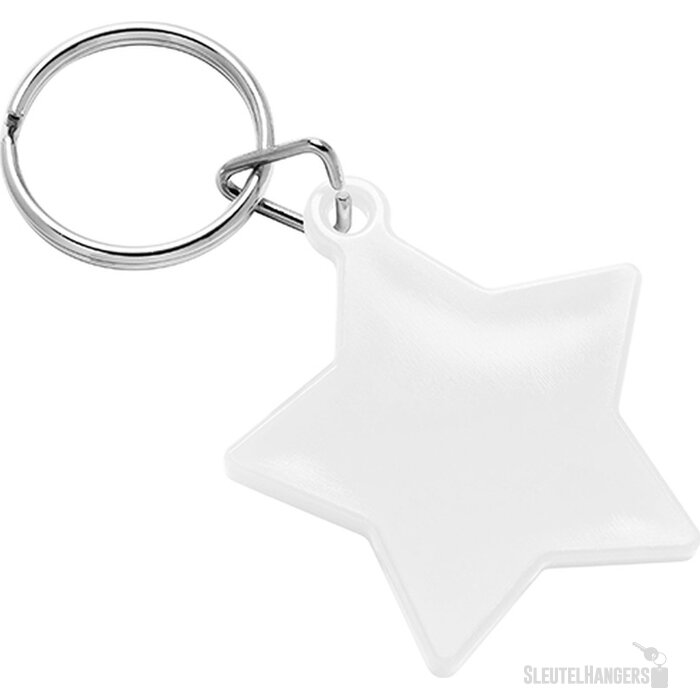 Sleutelhanger ster wit