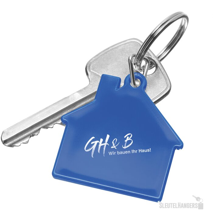 Sleutelhanger huis blauw
